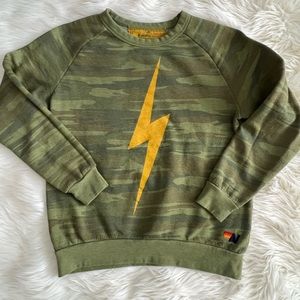 Aviator Nation Camo Bolt Sweatshirt Medium
